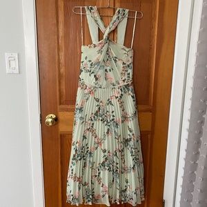 Pleated Floral Dress